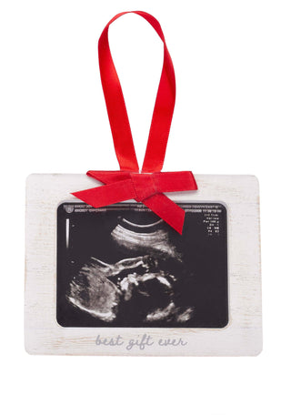 Sonogram Christmas Picture Frame Ornament