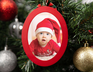 Footprint or Handprint Holiday Photo Ornament with Clean-Touch Ink Pad