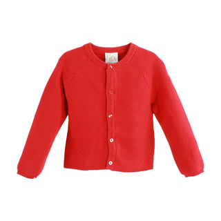 Red Purl Knit Cardigan Sweater