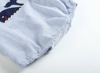 Blue Whale Seersucker Bubble - Lil Cactus