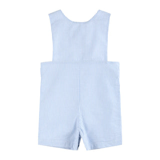 Light Blue Seersucker Lil Brother Smocked Jon Jon - Lil Cactus