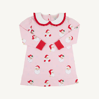 Maude's Ruffle Cassidy Comfy Crewneck Dress – Dear Santa | Palm Beach Pink/Worth Ave White