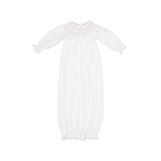 The Beaufort Bonnet Pink Smocked Baby Greeting Gown