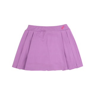 Girls’ Prepletic Sammy Sport Skort in Valley High Violet—pleated design with built-in shorts, stretch fabric, and embroidered stork logo.