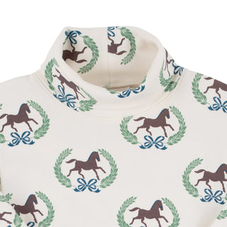 Tatum's Turtleneck Dress with highland horse and wreath pattern from The Beaufort Bonnet Company.