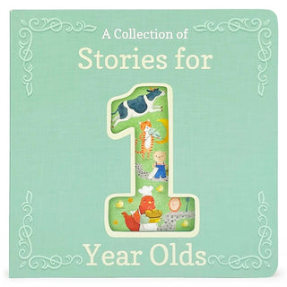 Cottage Door Press board book for 1 year olds with classic stories, thick pages, and a cut-out number one on the mint green cover