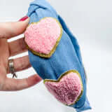 Denim Heart Patch Headband