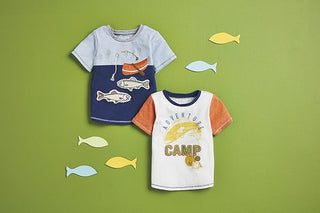 Orange Fishing Applique Tee