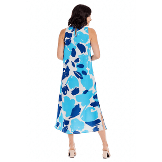 Annie Sleeveless Blue Print Dress – Mud Pie