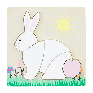 Mud Pie Wooden Bunny Square Easter Puzzle