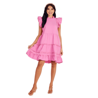 Hot Pink Pope Ruffle Dress – Mud Pie