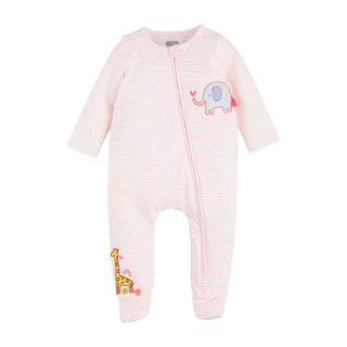 Pink Striped Jungle Appliqué Romper - Mud Pie