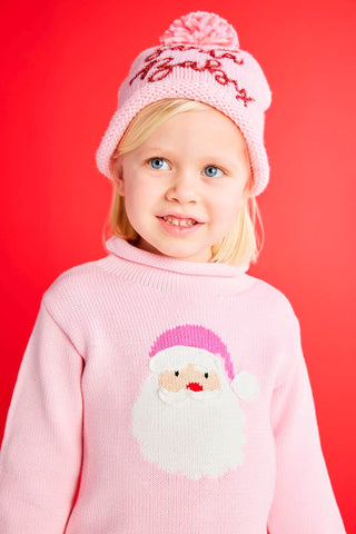 Pink Santa Rollneck Sweater - Mud Pie