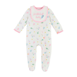 Girls Pickleball Sleeper and Bib Set - Mud Pie