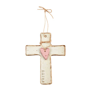 Colored Stoneware Cross Hanging Decor