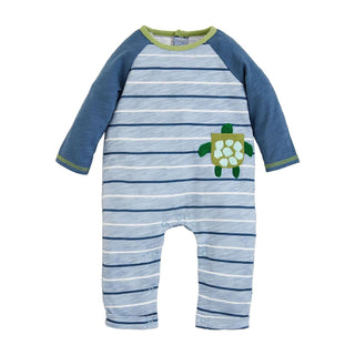 Mud Pie Striped Turtle Bodysuit