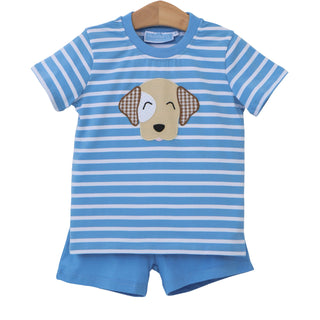 Blue Puppy Short Set