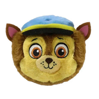 TY Chase the Shepherd Bounce Ball – round plush Paw Patrol toy with police pup's blue cap, embroidered eyes, and soft Beanie Bouncer design.