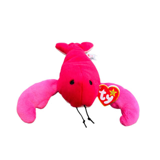 TY Louie the Lobster Beanie Baby – bright red plush lobster with pink claws, soft fabric, and ocean-themed charm for cuddling or collecting.