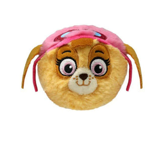 TY Skye Bounce Ball—round Paw Patrol plush with pink helmet, aviator goggles, and embroidered face from the TY Beanie Bouncer collection.