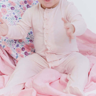 Pin Dot Pink Magnetic Me Footie With Ruffles