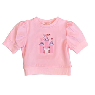 Sequin Castle Puff Sleeve Top