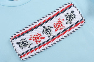 Turtle Smocked Tee and Short Set - Lil Cactus