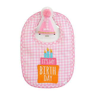 Pink Gingham Cake Smasher Hat and Bib Set