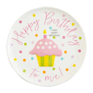 Happy Birthday Ceramic Singing Plate - Pink