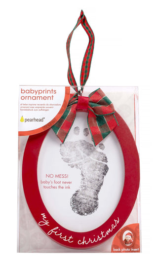 Footprint or Handprint Holiday Photo Ornament with Clean-Touch Ink Pad