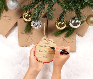 Handprint or Footprint Christmas Ornament and Paint Kit