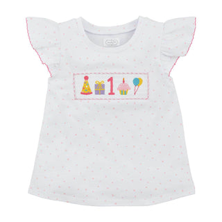 First Birthday Girl Smocked Tunic Shirt