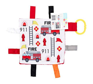 Firetruck Crinkle Tag Square 8x8 Teach at Home Toy-Simply Blessed Children's Boutique