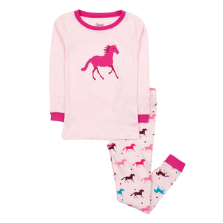 Kids Two Piece Cotton Pajamas Show Horse