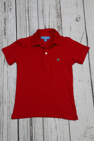 J Bailey Boys Red Short Sleeve Polo Shirt-Boys-Simply Blessed Children's Boutique