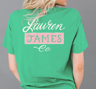 lauren james retro girls youth seafoam green boutique t-shirt
