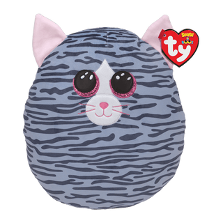 Kiki the Gray Striped Cat TY Squishy Beanie – Soft, cuddly plush with big glitter eyes and cozy fabric, perfect for hugs and snuggles.