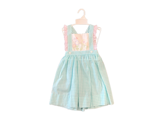 Petit Ami Aqua Check Butterfly Girls Boutique Dress