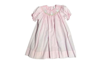 Petit Ami Pink Easter Bunny Smocked  Dress