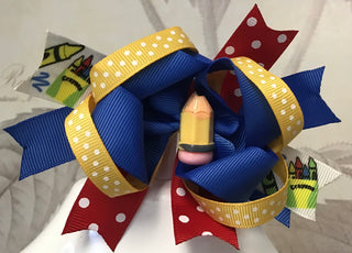 Back To School Pencil Hair Bow