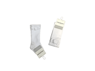 Carlomagno Organic White Knee Socks with Bow