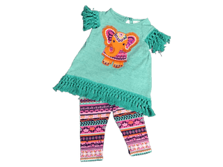 Dazzling Elephant Applique Girls Boutique Outfit