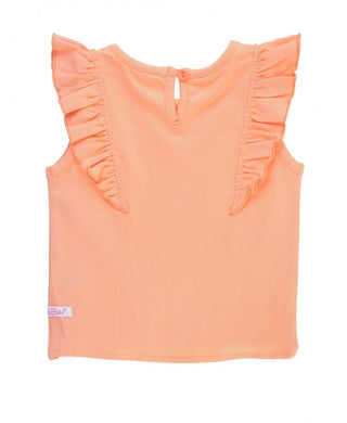 Peach Ruffle Tie Top-Girls-Simply Blessed Children's Boutique