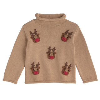 Mud Pie Boys Scattered Reindeer Rollneck Sweater-Boys Sweatshirt/Pullover-Simply Blessed Children's Boutique