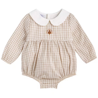 Mud Pie Baby Boys Gingham Thanksgiving Turkey Bubble-Infants-Simply Blessed Children's Boutique