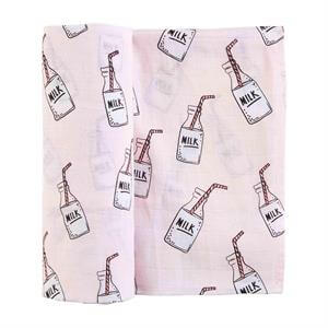Mud Pie Pink Milk Swaddle Blanket
