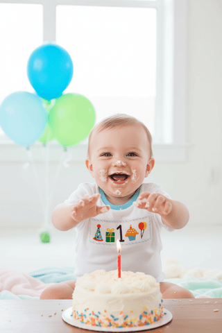 Boy's 1st Birthday Smocked T-Shirt-Infants-Simply Blessed Children's Boutique
