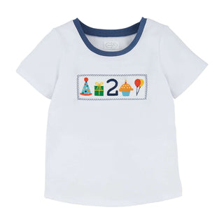 2nd Birthday Boys Smocked Shirt-Boys Short Sleeve Shirts-Simply Blessed Children's Boutique