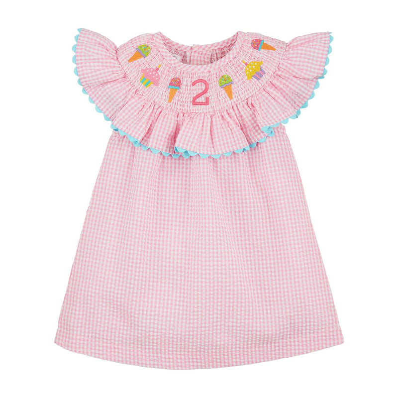 2nd Birthday Pink Smocked Dress