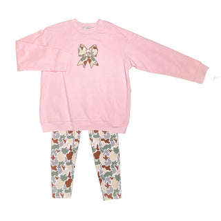 Ishtex Girls Camo Bow Applique Sweatshirt and Leggings Set-Girls Outfit Sets-Simply Blessed Children's Boutique